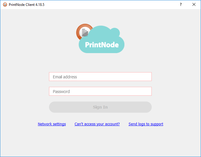 Printer-Setup Client Login